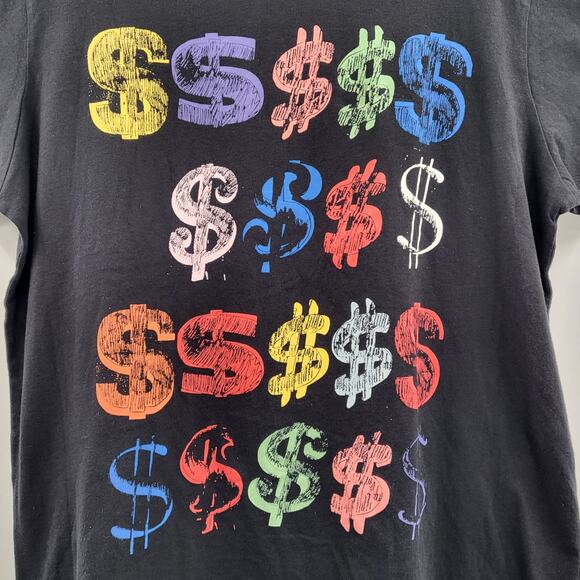 SPRZ NY x Andy Warhol Black Crewneck Dollar Sign Graphic T-Shirt Men's Size XL - Picture 2 of 6